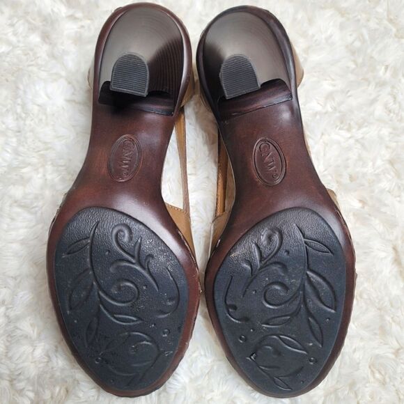 GNW Peep Toe Champaign Taupe Chunky Heels - Picture 8 of 10